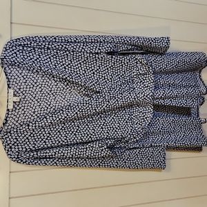 Chaus New York Blouse Blue and White - XL